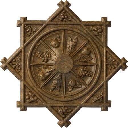 Ekena Millwork Antilles Ceiling Medallion (Fits Canopies up to 6"), Hand-Painted Rubbed Bronze, 38 1/4"OD x 1 1/2"P CM38ANRZS